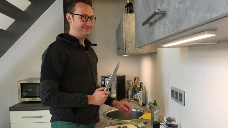 Philipp Klietz kocht für sein Team.