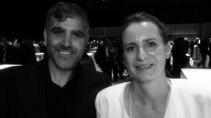 George Clooney und unsere Redakteurin Yvonne Lange